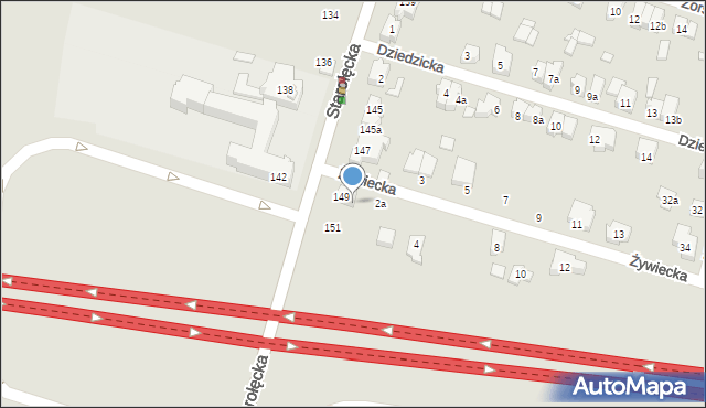 Poznań, Żywiecka, 2, mapa Poznania