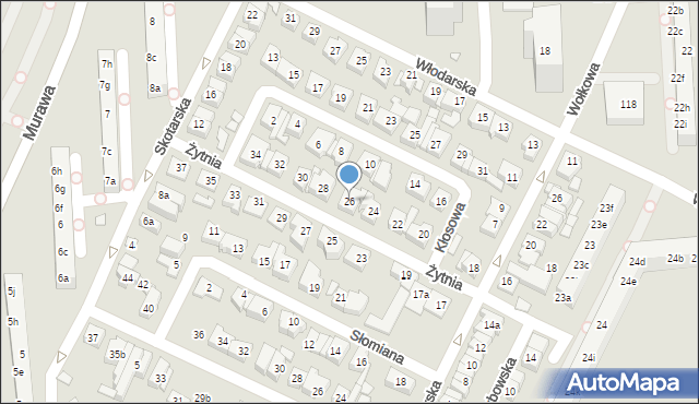 Poznań, Żytnia, 26, mapa Poznania