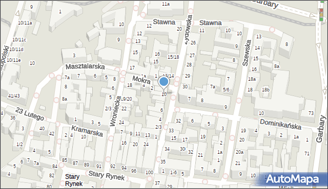 Poznań, Żydowska, 10, mapa Poznania