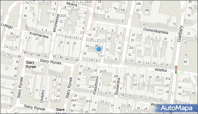 Poznań, Żydowska, 35a, mapa Poznania