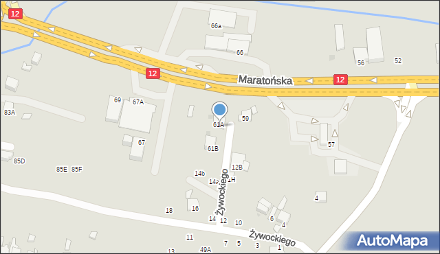 Radom, Żywockiego Zygmunta, 14d, mapa Radomia