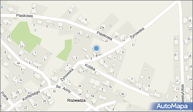 Rozwadza, Żyrowska, 8, mapa Rozwadza