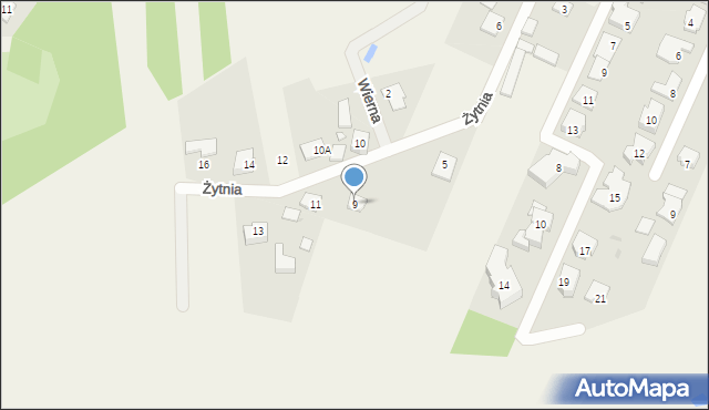 Rybie, Żytnia, 9, mapa Rybie