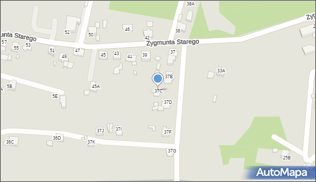 Rybnik, Zygmunta Starego, 37C, mapa Rybnika