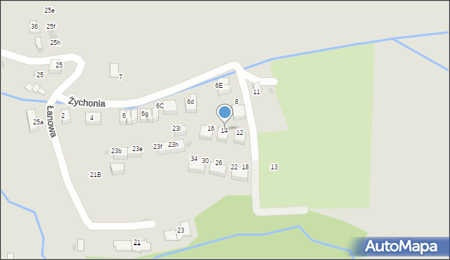 Skawina, Żychonia Jana, mjr., 14, mapa Skawina