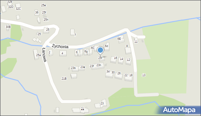 Skawina, Żychonia Jana, mjr., 23l, mapa Skawina