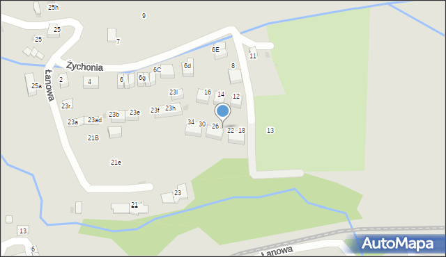 Skawina, Żychonia Jana, mjr., 24, mapa Skawina