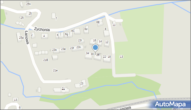 Skawina, Żychonia Jana, mjr., 28, mapa Skawina