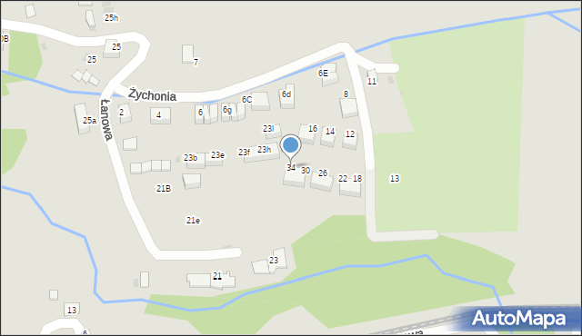 Skawina, Żychonia Jana, mjr., 34, mapa Skawina