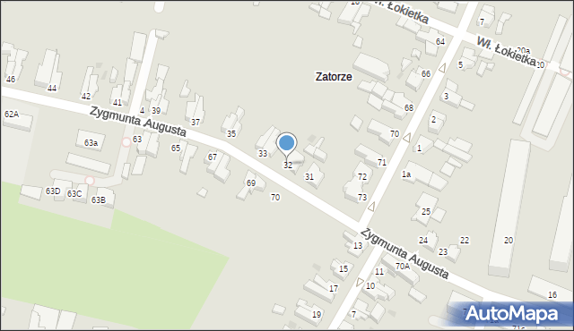 Słupsk, Zygmunta Augusta, 32, mapa Słupska