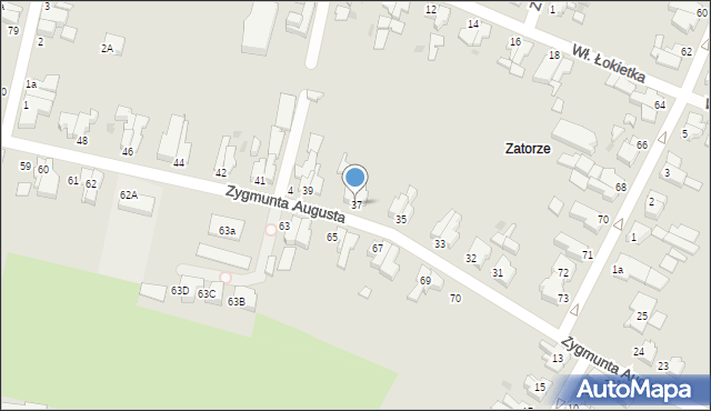 Słupsk, Zygmunta Augusta, 37, mapa Słupska