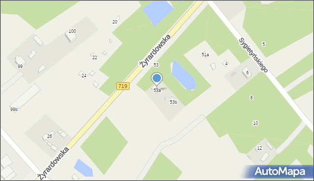 Stare Budy, Żyrardowska, 53a, mapa Stare Budy