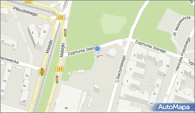 Szczecin, Zygmunta Starego, 1a, mapa Szczecina