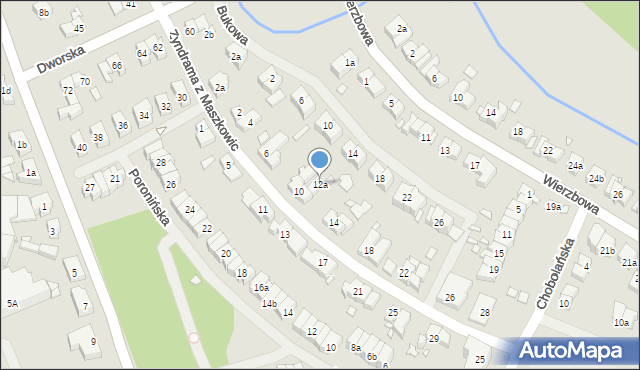 Szczecin, Zyndrama z Maszkowic, 12a, mapa Szczecina