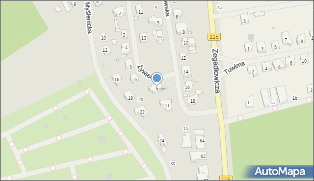 Szczecin, Żywiecka, 7, mapa Szczecina