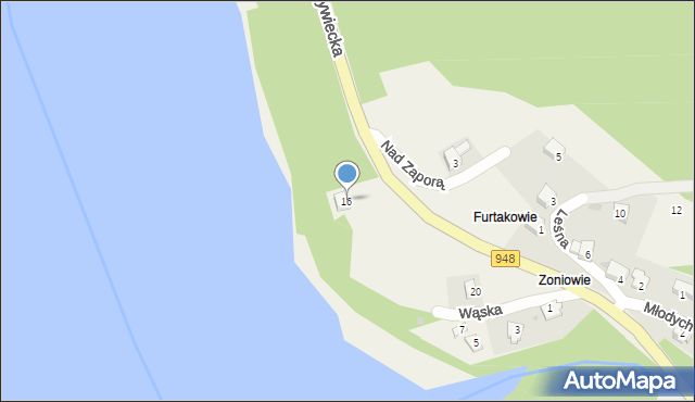 Tresna, Żywiecka, 16, mapa Tresna