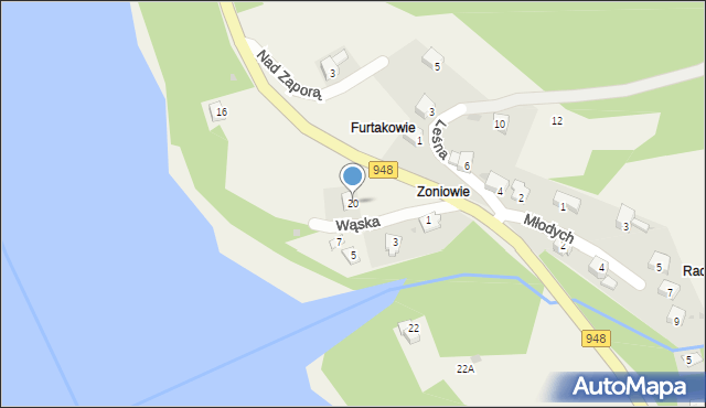 Tresna, Żywiecka, 20, mapa Tresna