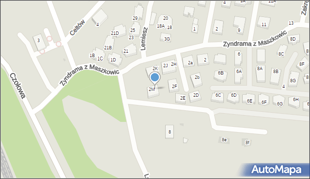 Warszawa, Zyndrama z Maszkowic, 2N, mapa Warszawy