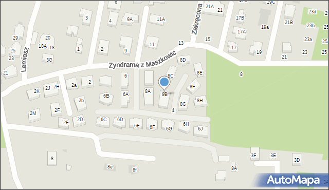 Warszawa, Zyndrama z Maszkowic, 8B, mapa Warszawy