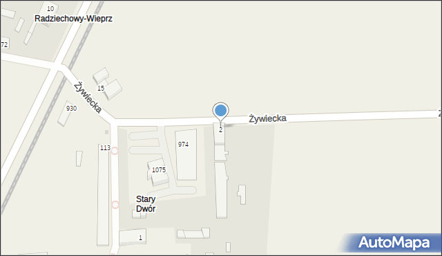 Wieprz, Żywiecka, 1, mapa Wieprz