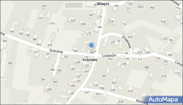 Wieprz, Żywiecka, 244, mapa Wieprz