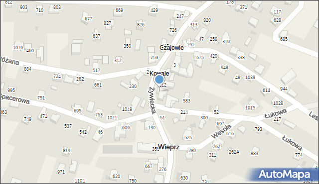 Wieprz, Żywiecka, 484, mapa Wieprz