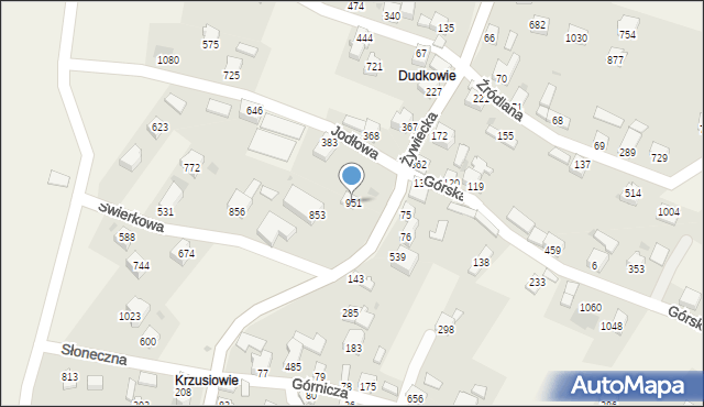 Wieprz, Żywiecka, 951, mapa Wieprz