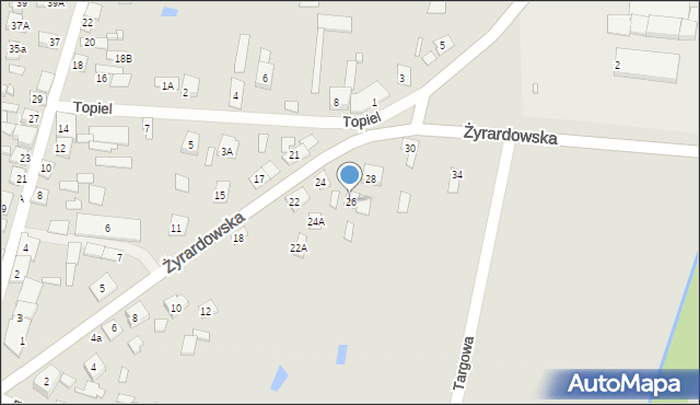 Wiskitki, Żyrardowska, 26, mapa Wiskitki