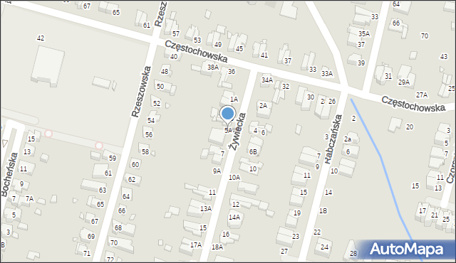 Wrocław, Żywiecka, 5A, mapa Wrocławia