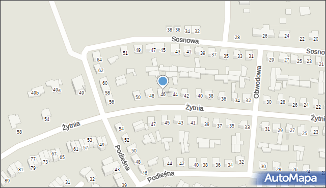 Zambrów, Żytnia, 46, mapa Zambrów