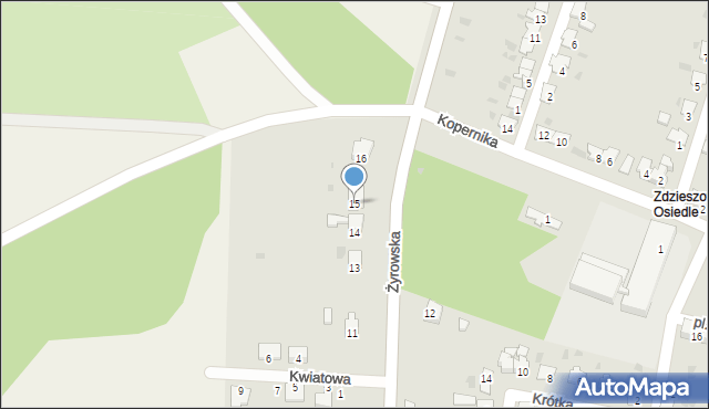 Zdzieszowice, Żyrowska, 15, mapa Zdzieszowice