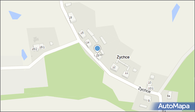 Żychce, Żychce, 13, mapa Żychce