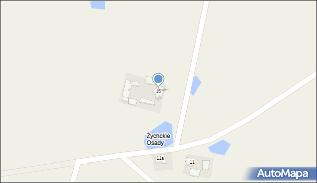 Żychce, Żychckie Osady, 15, mapa Żychce