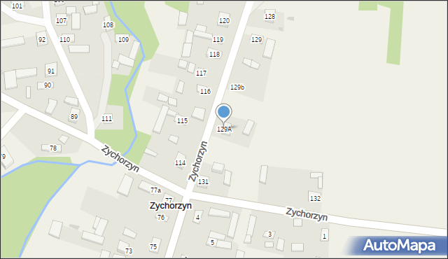 Zychorzyn, Zychorzyn, 129A, mapa Zychorzyn