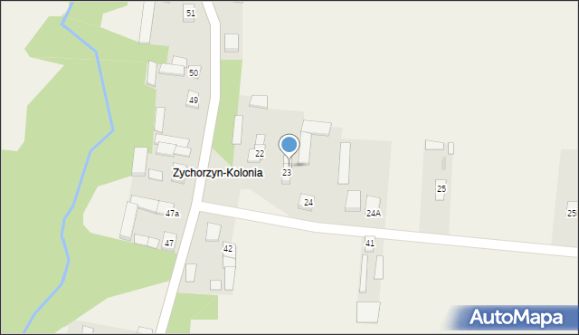 Zychorzyn, Zychorzyn, 23A, mapa Zychorzyn