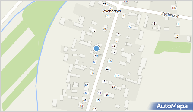 Zychorzyn, Zychorzyn, 69, mapa Zychorzyn