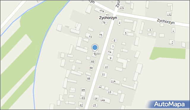 Zychorzyn, Zychorzyn, 70, mapa Zychorzyn