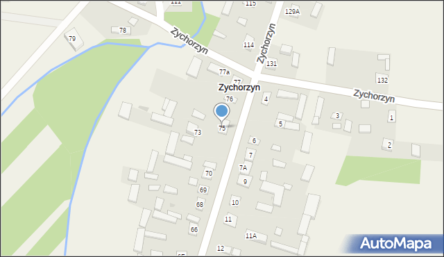 Zychorzyn, Zychorzyn, 75, mapa Zychorzyn