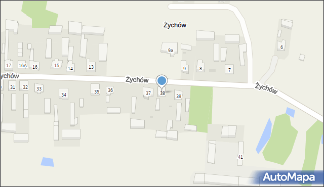 Żychów, Żychów, 38, mapa Żychów