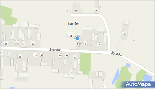 Żychów, Żychów, 9, mapa Żychów