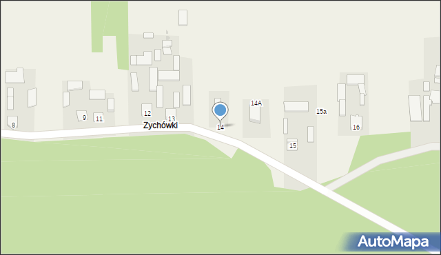 Zychówki, Zychówki, 14, mapa Zychówki