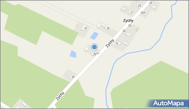 Zychy, Zychy, 33, mapa Zychy