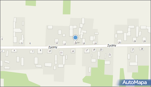 Życiny, Życiny, 15, mapa Życiny