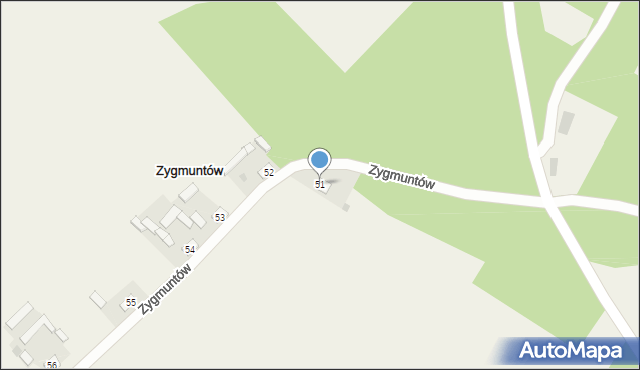 Zygmuntów, Zygmuntów, 51, mapa Zygmuntów