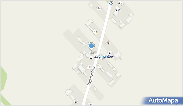 Zygmuntów, Zygmuntów, 12a, mapa Zygmuntów