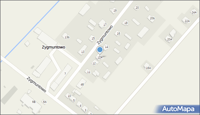 Zygmuntowo, Zygmuntowo, 12A, mapa Zygmuntowo
