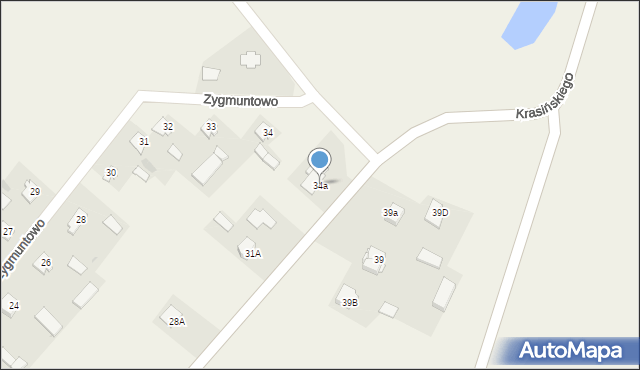 Zygmuntowo, Zygmuntowo, 34a, mapa Zygmuntowo