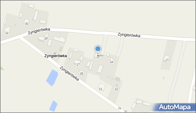 Zyngierówka, Zyngierówka, 25, mapa Zyngierówka