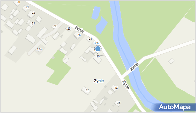 Zynie, Zynie, 30, mapa Zynie