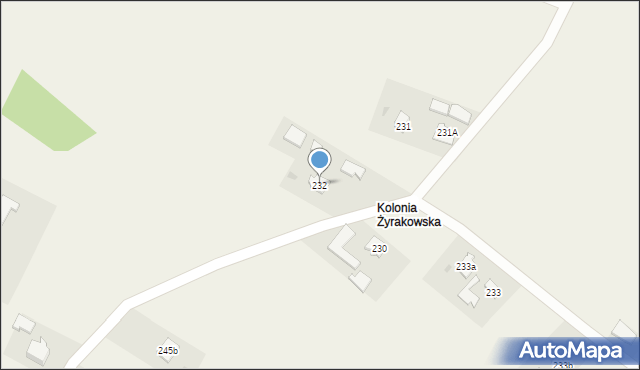 Żyraków, Żyraków, 232, mapa Żyraków